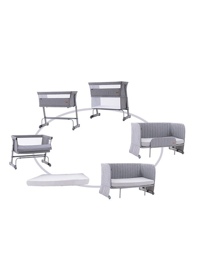 TEKNUM سرير جانبي متعدد الاستخدامات للأطفال من 0-4 سنوات وحزمة توسيع أريكة - رمادي - Image 1