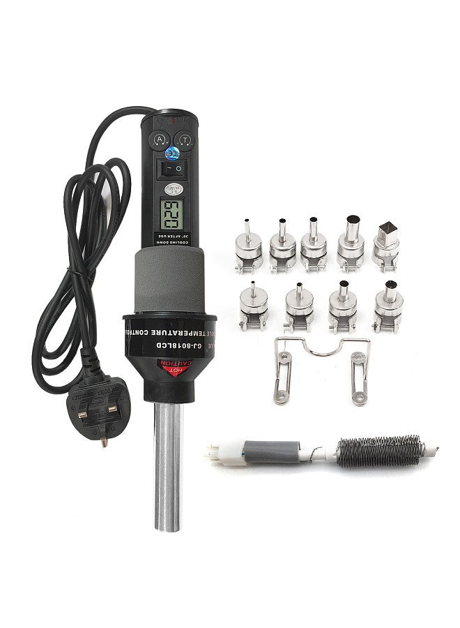 450W Portable Temperature-Controlled Soldering Heat Air Machine 450℃ Hot Air Rework Station SMD Desoldering Tool with Nozzles LCD Digital Display Airflow Control for Electronic Wiring  - Image 3