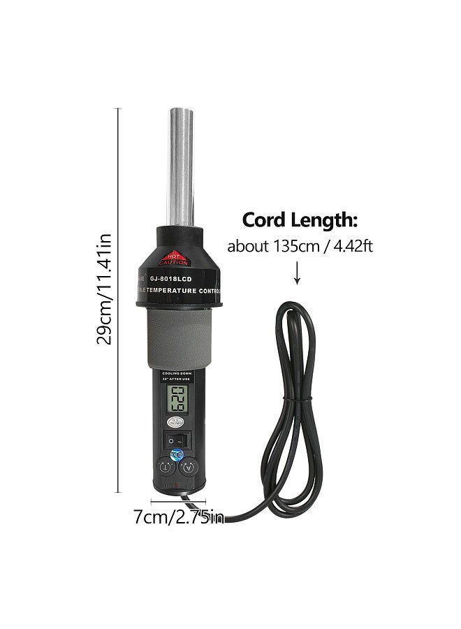 450W Portable Temperature-Controlled Soldering Heat Air Machine 450℃ Hot Air Rework Station SMD Desoldering Tool with Nozzles LCD Digital Display Airflow Control for Electronic Wiring  - Image 5