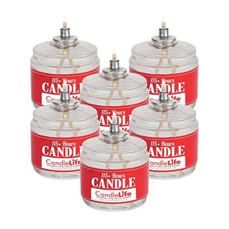 115-Hour Emergency Survival Candles - Long Burning, Unscented, Clean Burning Liquid Paraffin Set of 6 for Blackouts, Camping, Fishing and Survival - Image 1