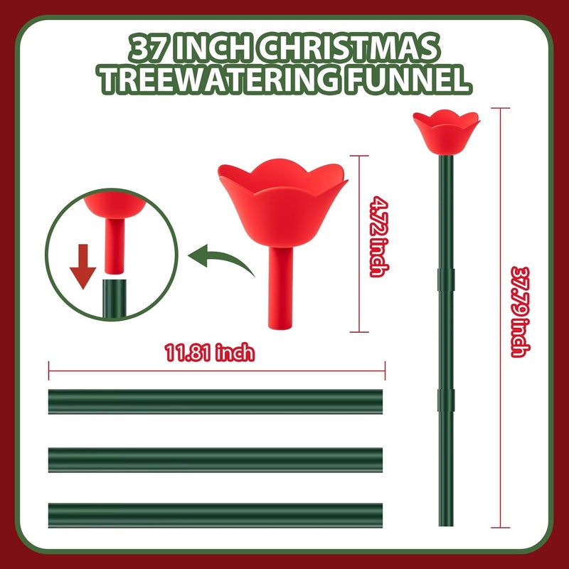 opity Store Christmas Tree Watering Funnel - 35 Inch 3-Section Extendable Tube, Reusable Spill-Proof Design for Effortless Watering of Real Trees - Image 3
