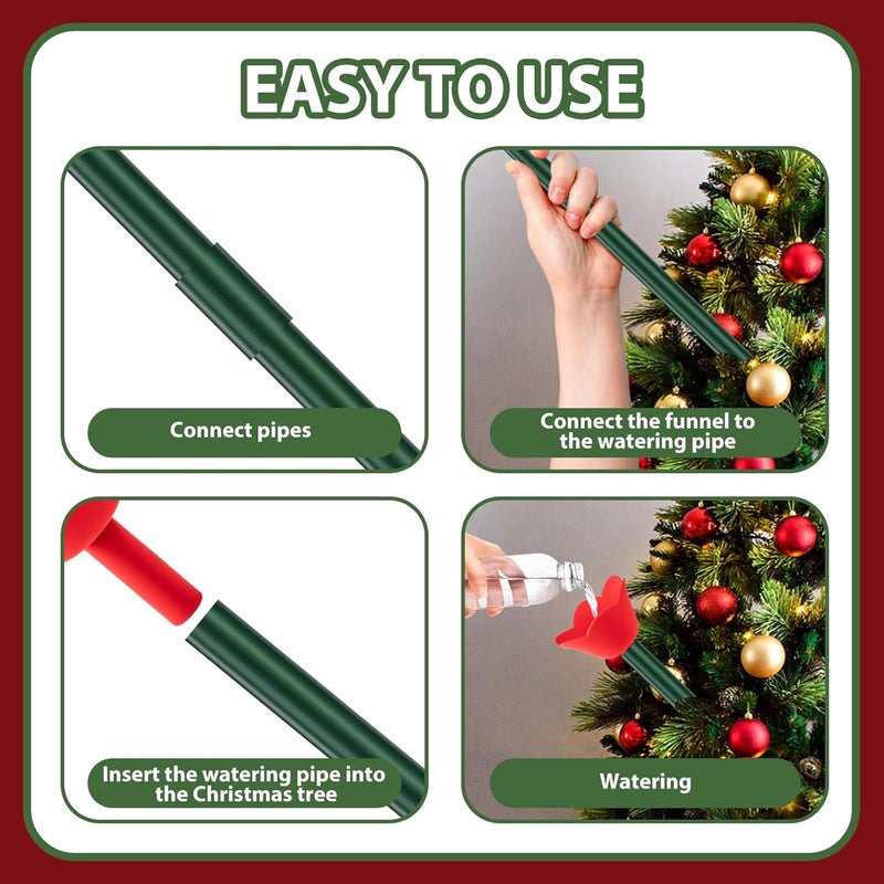 opity Store Christmas Tree Watering Funnel - 35 Inch 3-Section Extendable Tube, Reusable Spill-Proof Design for Effortless Watering of Real Trees - Image 5