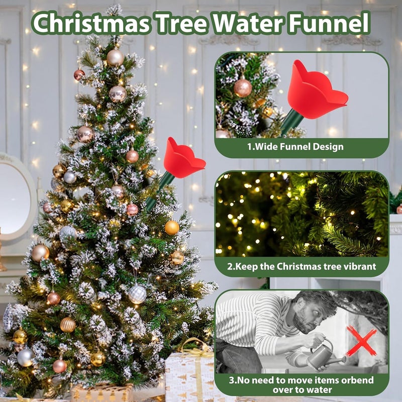 opity Store Christmas Tree Watering Funnel - 35 Inch 3-Section Extendable Tube, Reusable Spill-Proof Design for Effortless Watering of Real Trees - Image 4
