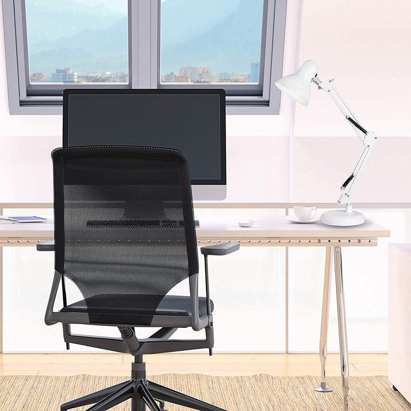 Modern Desk Lamp with C-Clamp and Base, White - Image 2