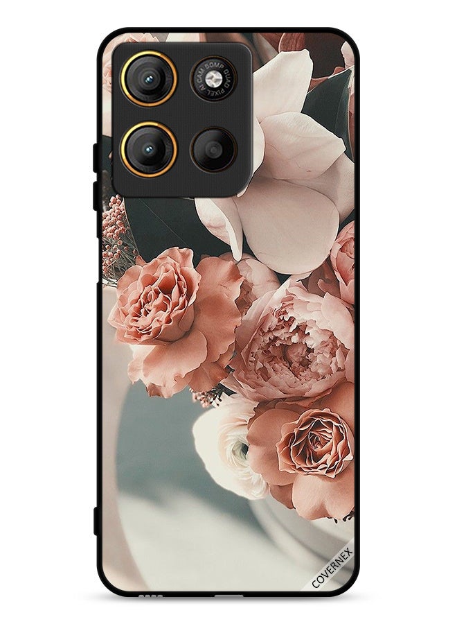 Covernex Motorola Moto G15 Protective Case Cover Bouquet Of Beautiful Peach Flowers