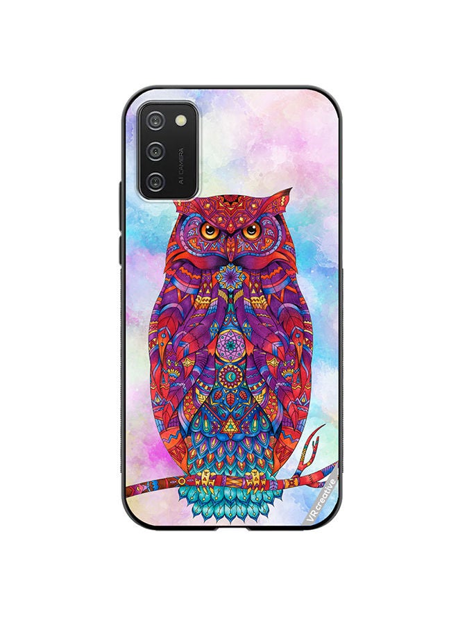 VR CREATIVE Protective Case Cover For Samsung Galaxy A03s Elegant Artistic Owl Design Multicolour - Image 1