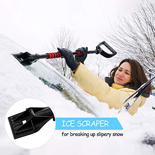Mibor Snow Shovel Kit Removal Tools - 5 in 1 Foldable Car Snow Shovel + Snow Brush + Ice Scraper + Glove + Mini Ice Scraper, Portable Emergency Snow Remover Shovel Set for Car Truck Camping Outdoor - Image 5