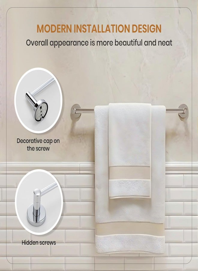 Fixeify Stainless Steel 304 Towel Bar 24 Inch | Wall Mounted Towel Rod for Bathroom | Rustproof Chrome Finish Towel Holder & Hanger | Bathroom Accessories (Towel Bar) - Image 4