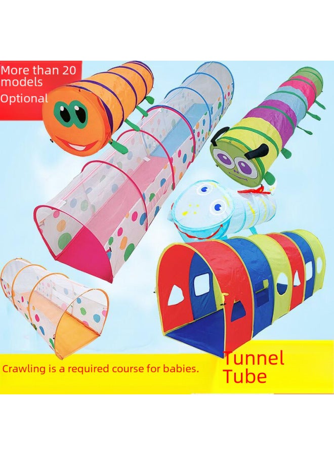 Children's Tent Sunshine Caterpillar Tunnel Crawler Baby Garden Drill Hole Sensor Training Thickened Baby Early Education-Color:150cm Orange Caterpillar Tunnel - Image 2