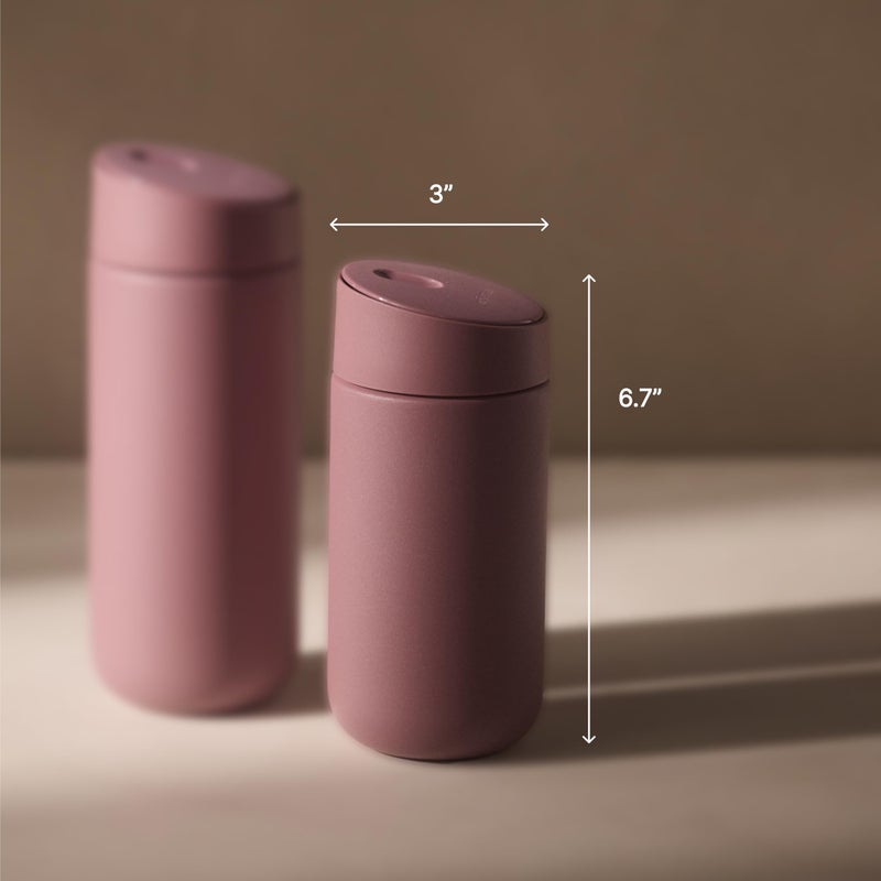 Fellow 12 oz Carter Slide Travel Mug â€“ One-Handed Slide Lid, Vacuum Insulated Stainless Steel Tumbler with Ceramic Interior for Hot and Cold Drinks, Leak-Proof and Dishwasher Safe, Desert Rose - Image 4