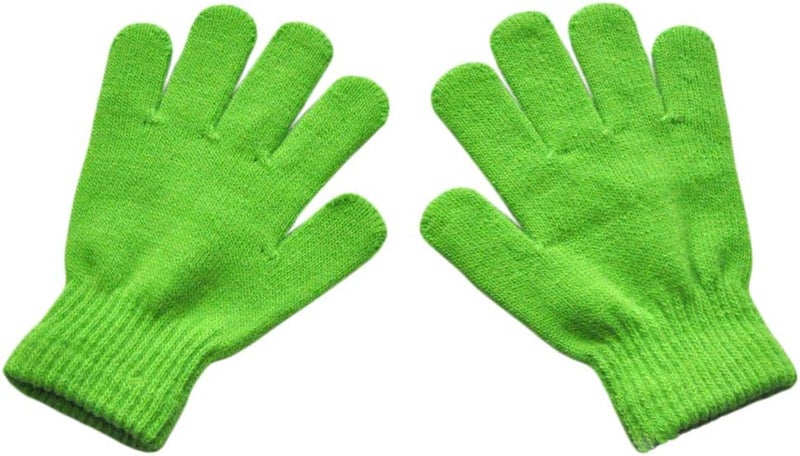 BaiX Boys and Girls Warm Winter Knitted Writing Gloves, 5-12 Years Old - Image 1