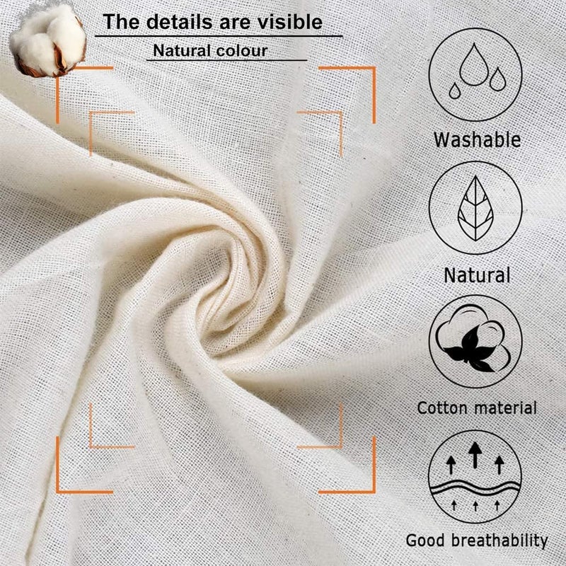 2 PCS Reusable Cheesecloth, Grade 100 Hemmed Organic Cheese Cloth for Straining Craft,100% Cotton Unbleached Cloth Strainer for Cooking,Baking,Juicing,Cheese Making (30 * 40cm) - Image 3