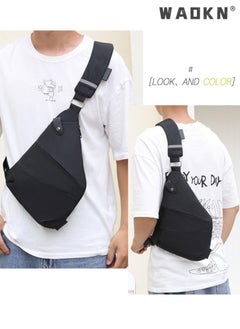 WAOKN Sling Bags Mens Lightweight Crossbody,Adjustable Straps Crossbody Bag,  Men Chest Bag Anti Theft Water-Resistant Crossbody Bag Classic Design Shoulder Bag, for Outdoor Activities Travel, Camping  - Image 3