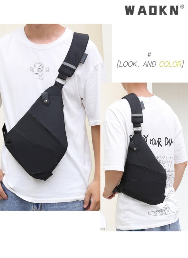 WAOKN Sling Bags Mens Lightweight Crossbody,Adjustable Straps Crossbody Bag,  Men Chest Bag Anti Theft Water-Resistant Crossbody Bag Classic Design Shoulder Bag, for Outdoor Activities Travel, Camping  - Image 3