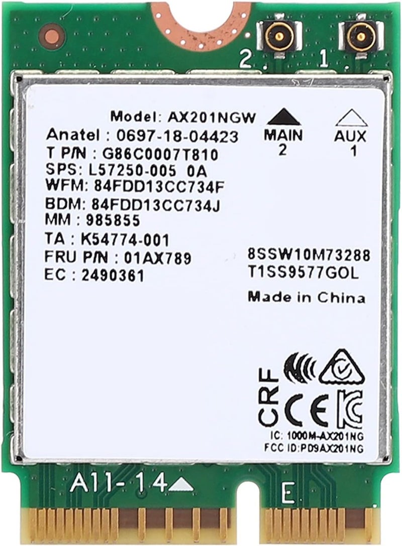 HighSpeed AX201NGW Network Card for Wireless WiFi 6 Gigabit Connection, M.2 Interface[PC Gaming Enthusiasts] - Image 2