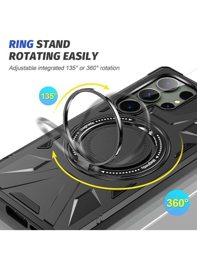 عام الحافظة المغناطيسية لهاتف Samsung Galaxy S24 Ultra/S24 Plus/S24، حافظة العدسة المتوافقة مع الشحن اللاسلكي والمقاومة للصدمات عسكرية المستوى. - Image 5