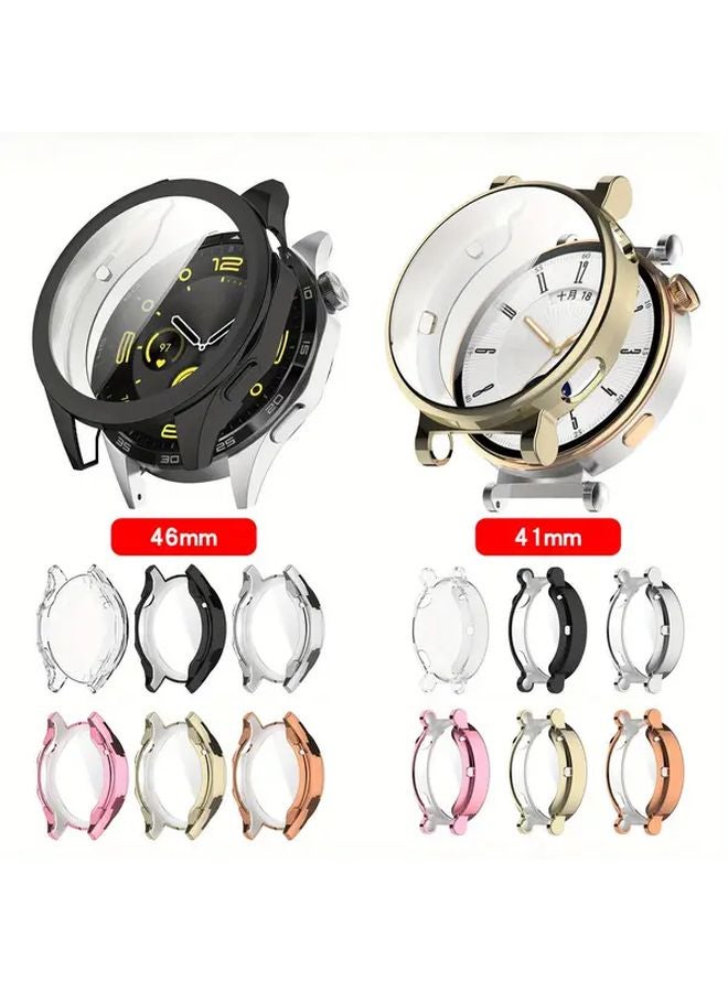Huawei Watch GT4 46mm طلاء علبة أسود واقي شاشة كامل الغطاء حزام - Image 1