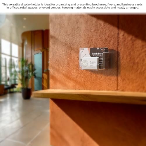 Marketing Holders Postcard Holder 6 Inch Wide with 3.5" x 2" Business Card Pocket and Hanging Hardware Wall Index Card Display Clear Acrylic Literature Organizer for Offices Shops and Tradeshows - Image 5