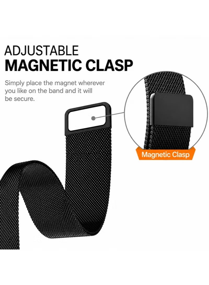 ELTRAZONE Magnetic Milanese Loop Band Compatible with Apple Watch Ultra 3/2/1, Series 11/10/9/8/7/6/5/4/3/2/1 & SE 3/2/1, Stainless Steel Mesh Strap, Adjustable Magnetic Closure, 42/44/45/46/49mm Rose Pink - Image 3