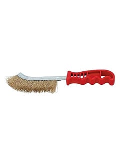 erorex Steel Coated Hand Brush Wire Brush With Pvc Handle For Cleaning Rust & Slag (Gold)  - Image 4