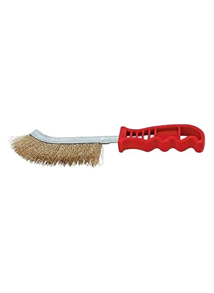 erorex Steel Coated Hand Brush Wire Brush With Pvc Handle For Cleaning Rust & Slag (Gold)  - Image 4