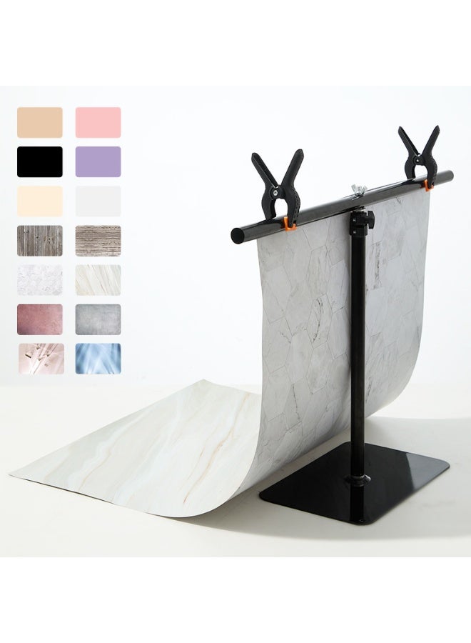 WALALLA 7PCS 14Patterns Photography Background Paper with Backdrop Stand, Double-Sided Small Product Food Photo Tabletop Photoshoot for Jewelry Cosmetics Makeup Props - Image 1