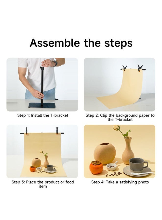 WALALLA 7PCS 14Patterns Photography Background Paper with Backdrop Stand, Double-Sided Small Product Food Photo Tabletop Photoshoot for Jewelry Cosmetics Makeup Props - Image 2