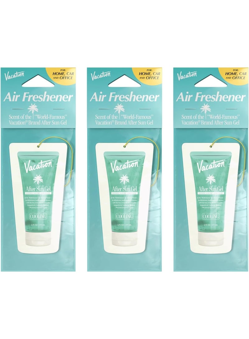 Vacation After Sun Gel Hanging Air Freshener, World Famous Signature Scent, Deodorizer for Car, Home & Office (Pack of 3) - Image 1