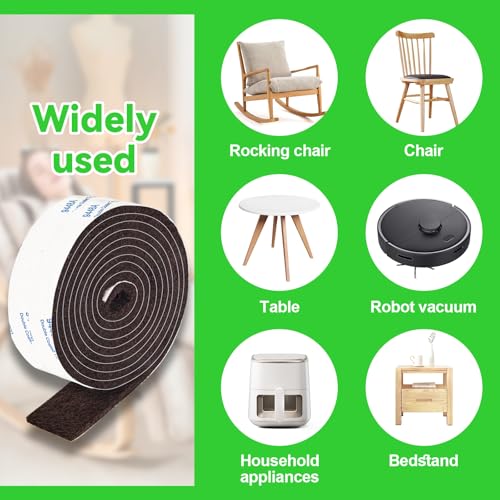 PremiFix Felt Strips with Adhesive Backing, 2 Rolls 1x60 Inches Brown, Felt Tape for Furniture Protection - Image 5