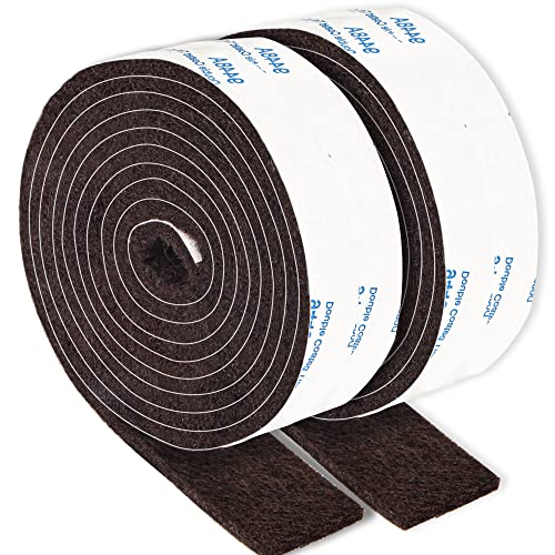 PremiFix Felt Strips with Adhesive Backing, 2 Rolls 1x60 Inches Brown, Felt Tape for Furniture Protection - Image 1