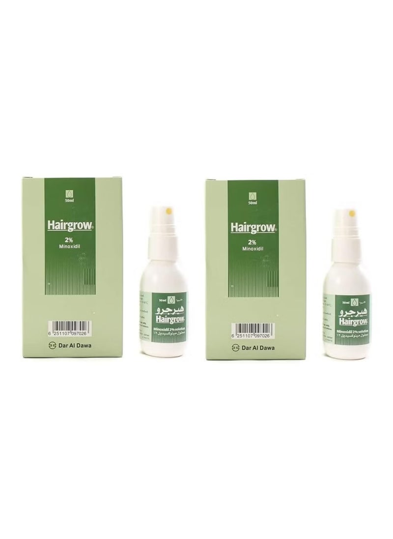 Dar Al Dawa Dar Al Dawa Hairgrow 2 % Minoxidil 2 Months Supply (2 Bottles X 50Ml) 