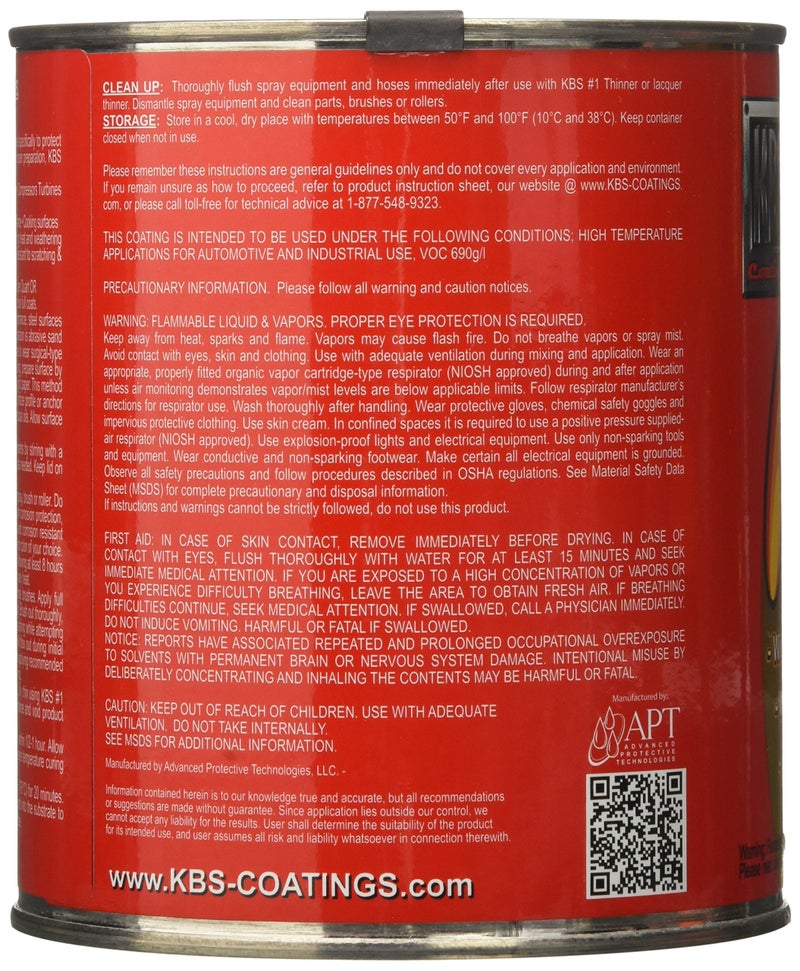 KBS Coatings 65408 Off-White Xtreme Temperature Coating - 1 Quart - Image 3