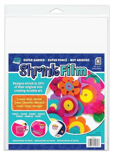 Grafix Shrink Film Sanded Translucent 85x11 Sheets Design Your Art and Shrink It to Create Jewelry Embellishments Paper Crafts Gift Tags Ornaments and More Pack of 6 - Image 1