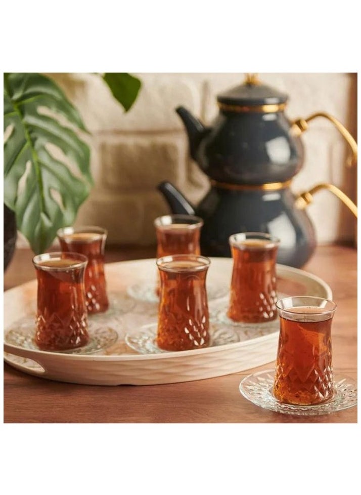 12 Pieces Odin Tea Set 6 Pieces Tea Glass 170 Ml And 6 Pieces Tea Plate 124Mm - pzsku/ZDFFF15F67E719A1A372BZ/45/_/1725971122/8307e4a5-576f-44e7-94dc-1e87366b3131