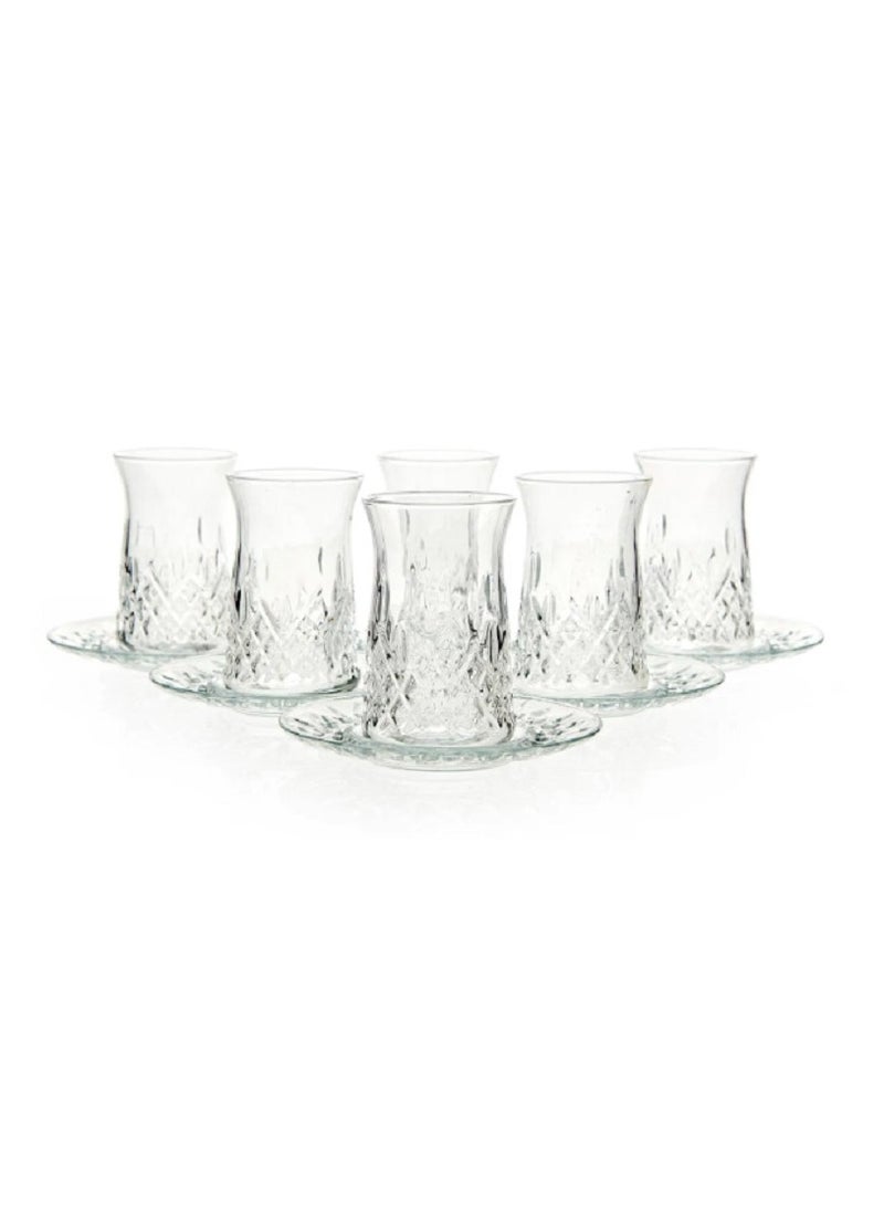 12 Pieces Odin Tea Set 6 Pieces Tea Glass 170 Ml And 6 Pieces Tea Plate 124Mm - pzsku/ZDFFF15F67E719A1A372BZ/45/_/1725971834/ee48d328-5971-4ac2-80b0-dabf9d420d5b