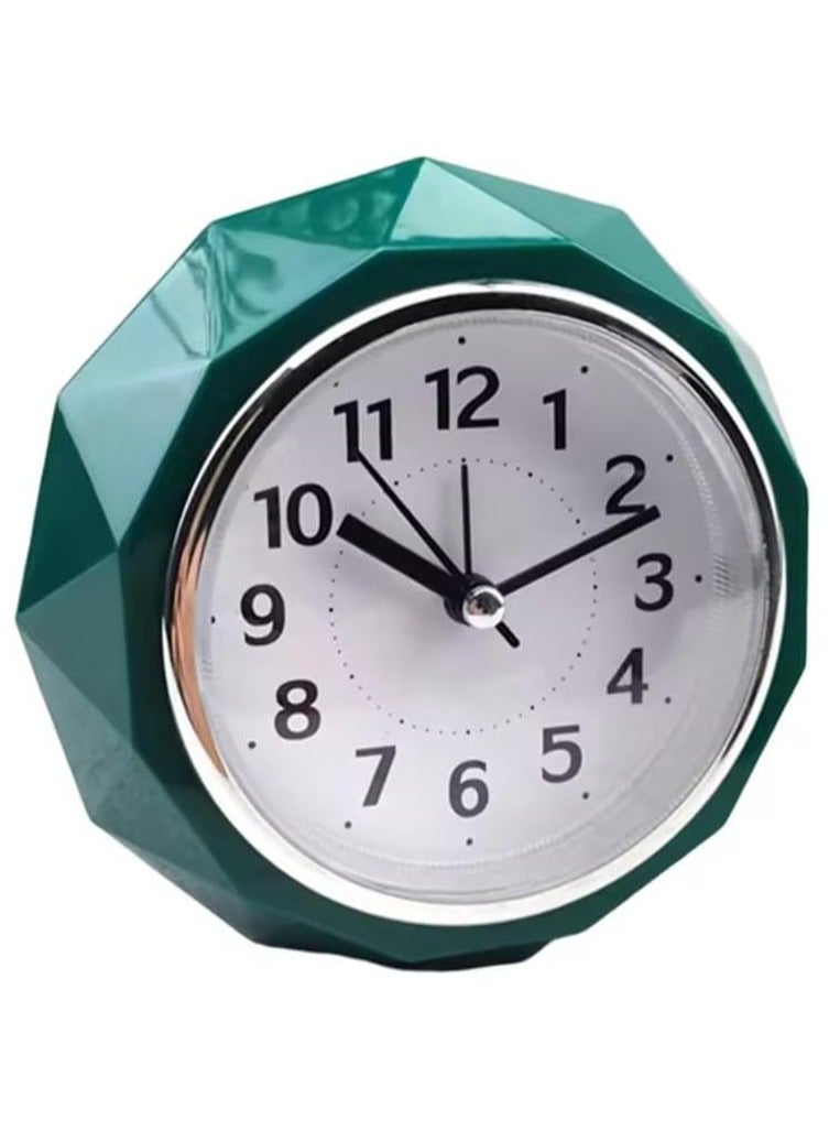 Rubik Alarm Clock LED Light, Silent Non-Ticking Quartz Analog Clock Diamond Cut Texture for Desk Table Bedrooms Bedside (Green)  - Image 1