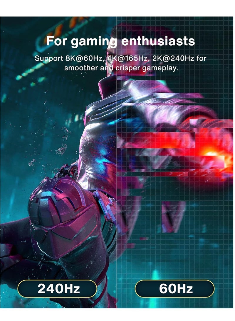 igeekwell VESA Certified DisplayPort Cable（DP TO DP） 1.4, 8K DP Cable  [8K@60hz, 4K@144hz, 2K@165Hz], HBR3 Support 32.4Gbps, HDCP 2.2, Gold-Plated 8K Display Port Cable Lead for Gaming Monitor, TV, Laptop, PC(5M,1 PACK) - Image 2