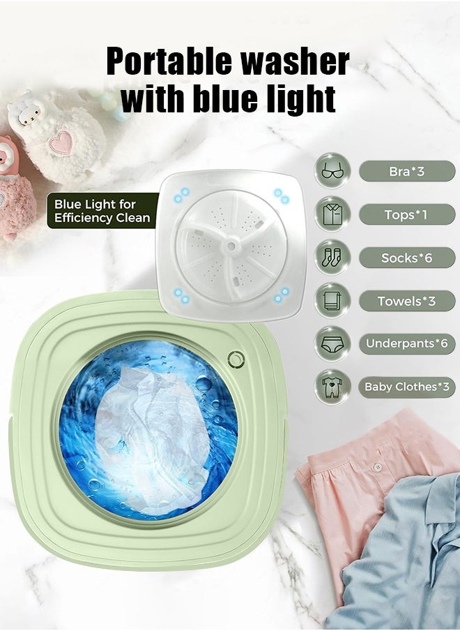 APEX Mini Folding Washing Machine, 8L Portable Washing Machine with Drain Basket, for Apartment, Travel, Underwear, Personal, Kids  - Image 3
