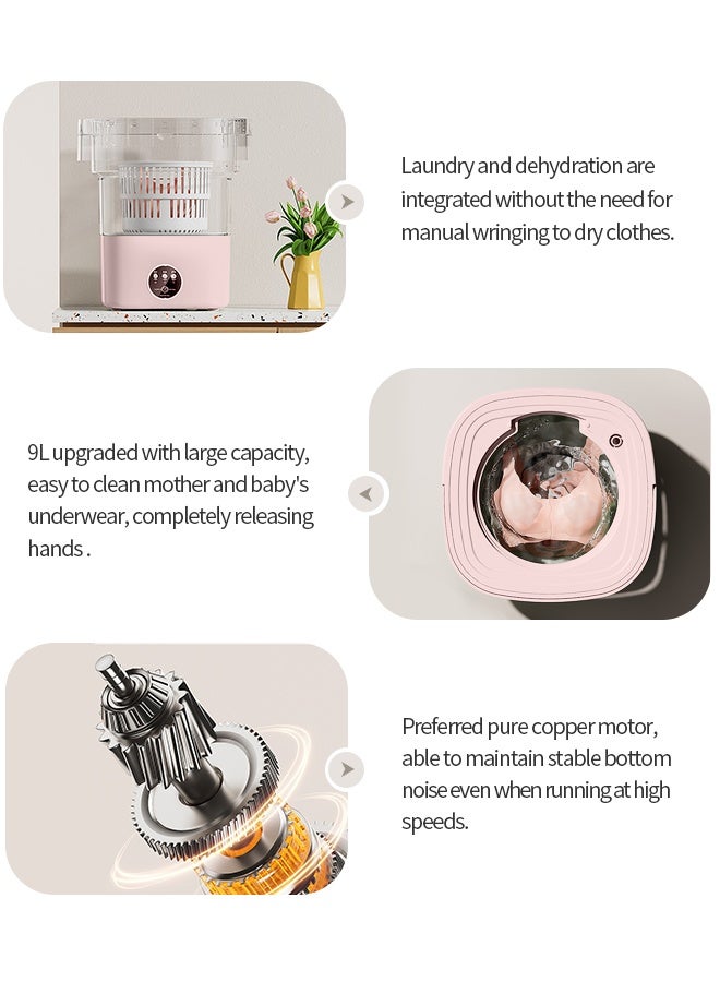 أبيكس غسالة صغيرة قابلة للطي ، آلة محمولة سعة 8لتر مع سلة تصريف ، للشقة ، والسفر ، والملابس الداخلية ، والشخصية ، والأطفال - Image 4