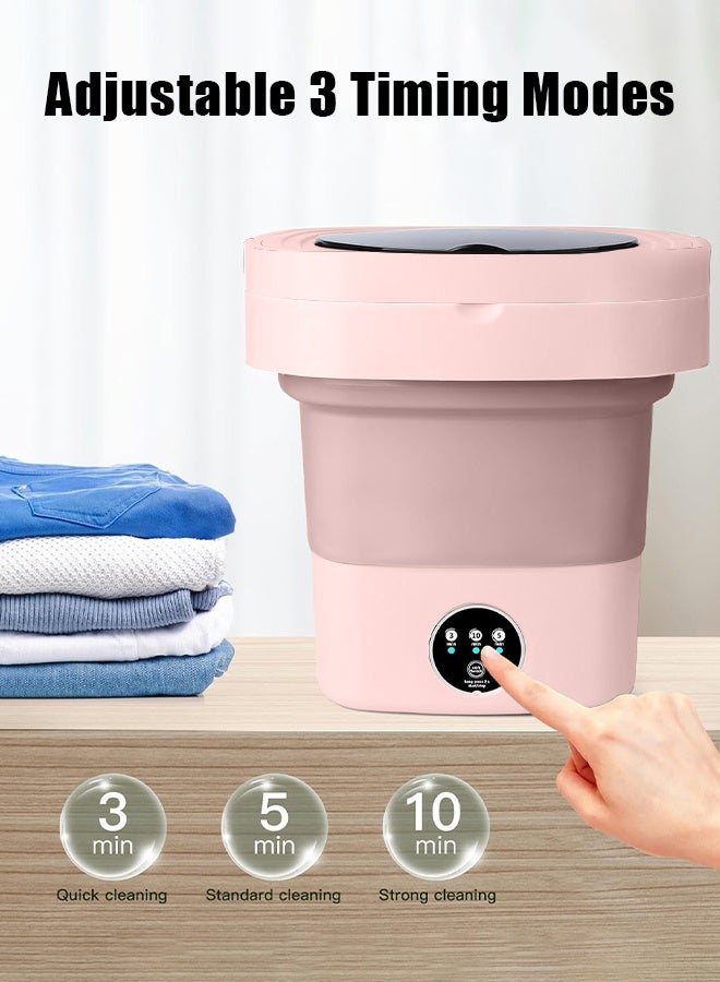APEX Mini Folding Washing Machine, 8L Portable Washing Machine with Drain Basket, for Apartment, Travel, Underwear, Personal, Kids - Image 3