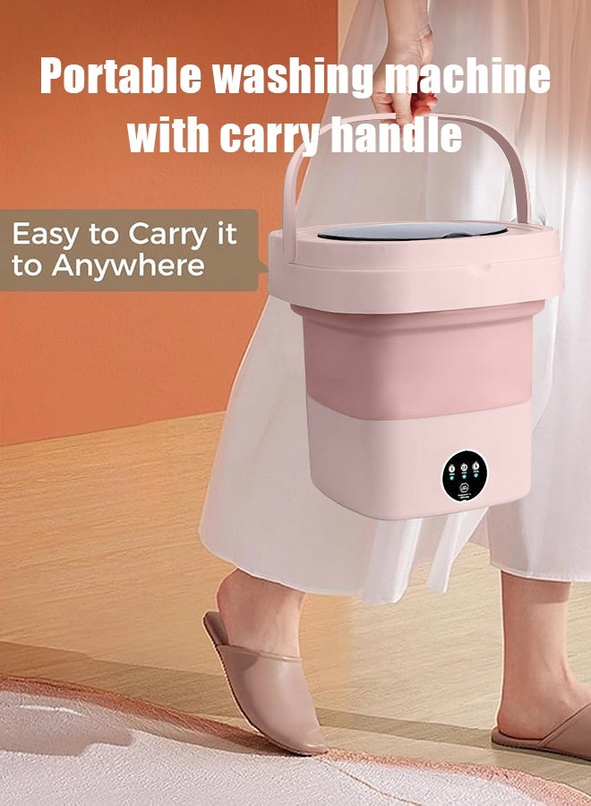 APEX Mini Folding Washing Machine, 8L Portable Washing Machine with Drain Basket, for Apartment, Travel, Underwear, Personal, Kids - Image 2