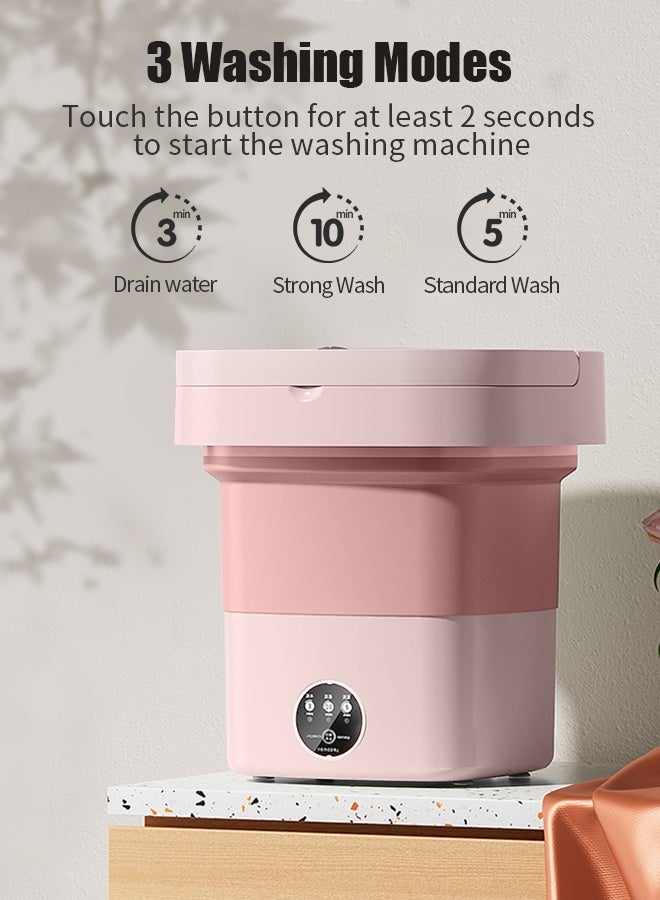 أبيكس غسالة صغيرة قابلة للطي ، آلة محمولة سعة 8لتر مع سلة تصريف ، للشقة ، والسفر ، والملابس الداخلية ، والشخصية ، والأطفال - Image 5