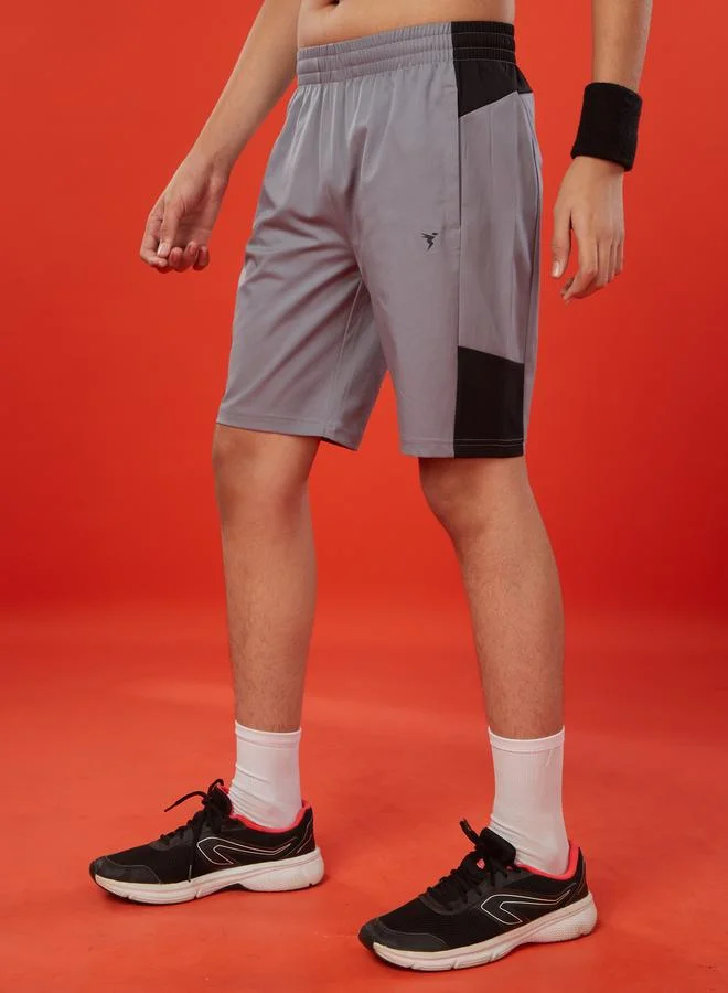 تكنوسبورت Technosport Boys Color Block Slim Fit Sports Shorts