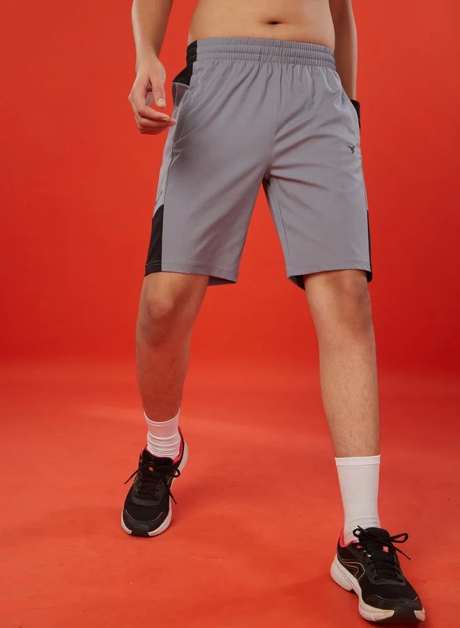 تكنوسبورت Technosport Boys Color Block Slim Fit Sports Shorts