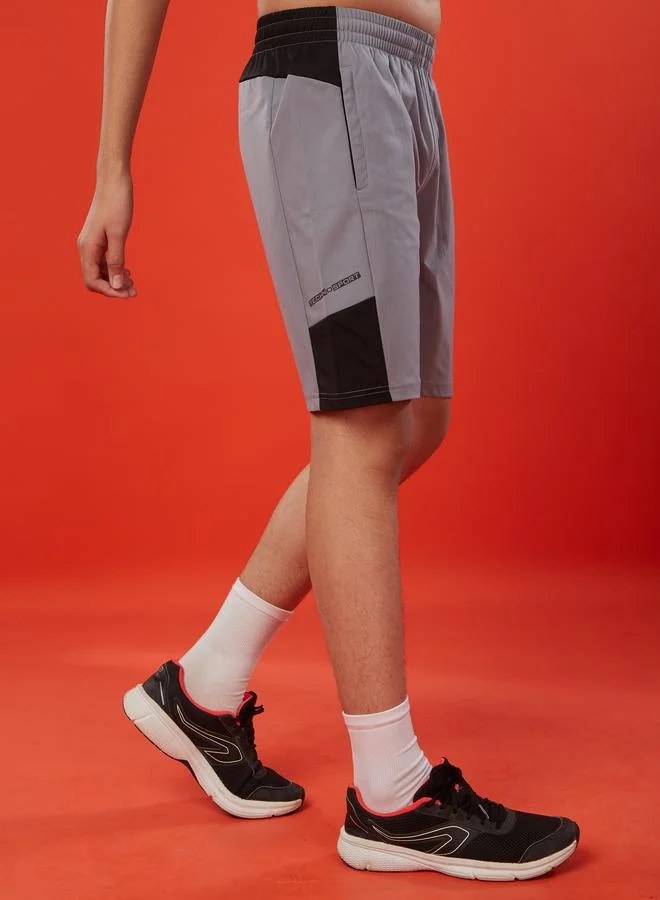 Technosport Technosport Boys Color Block Slim Fit Sports Shorts