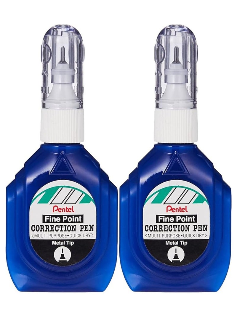 Pentel Correction Pen Bottle 18ml Blue Color Pack Of 2 - Image 1