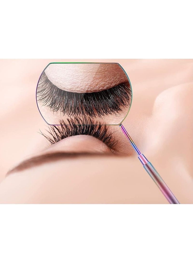 2 Pieces Portable Eyelash Mirror Tools Rainbow and Rose. - Image 4