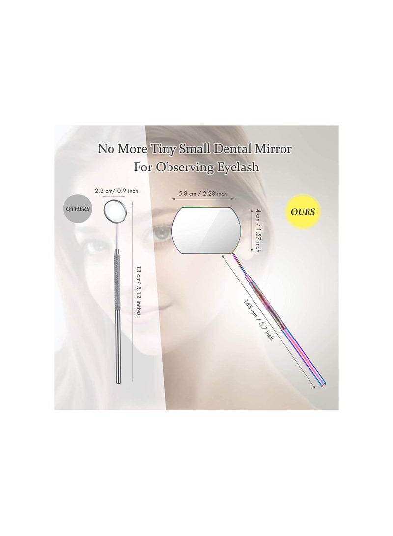 2 Pieces Portable Eyelash Mirror Tools Rainbow and Rose. - Image 5