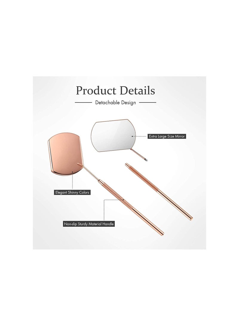 2 Pieces Portable Eyelash Mirror Tools Rainbow and Rose. - Image 2