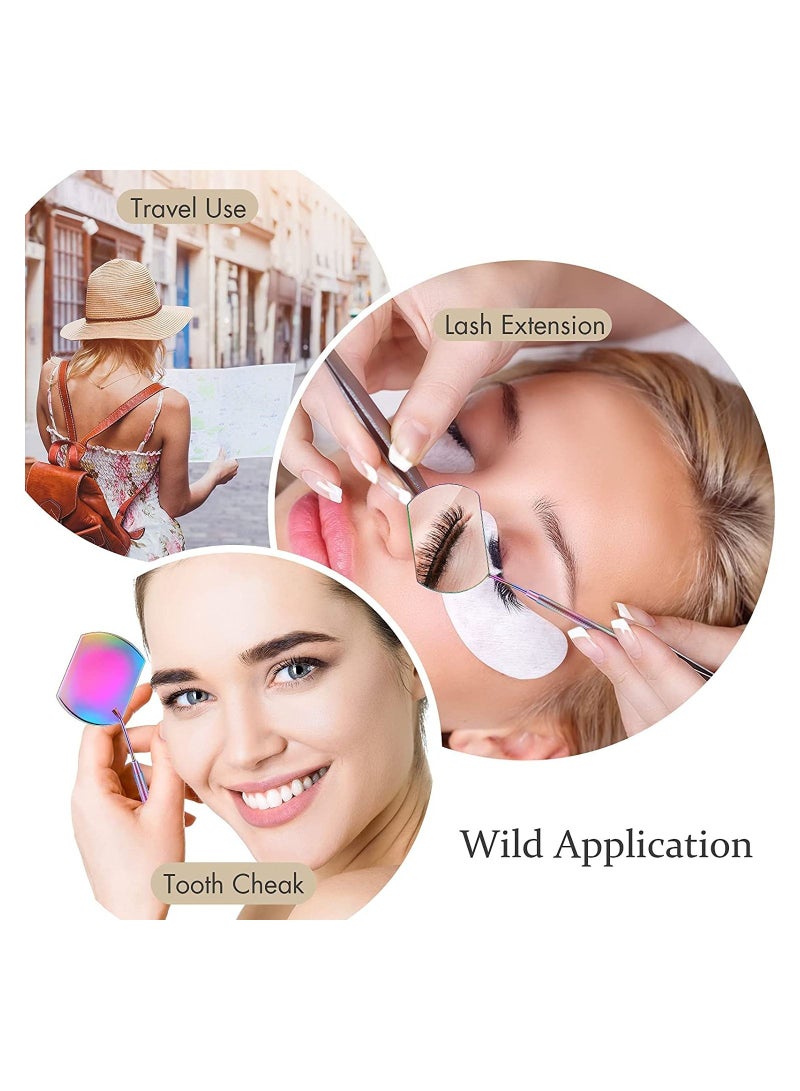 2 Pieces Portable Eyelash Mirror Tools Rainbow and Rose. - Image 3